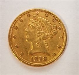 1898 $5 gold piece