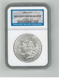 1883 O Uncirculated silver dollar