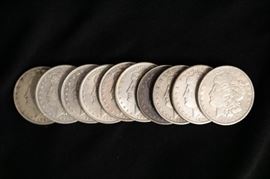 High grade Morgan silver dollars