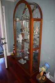 Awesome Arched China Cabinet made for Display! Jimminy Cricket is "Going with the Family"