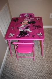 Disneyana - Child's Folding Table & Chairs Minnie Mouse in Pink!