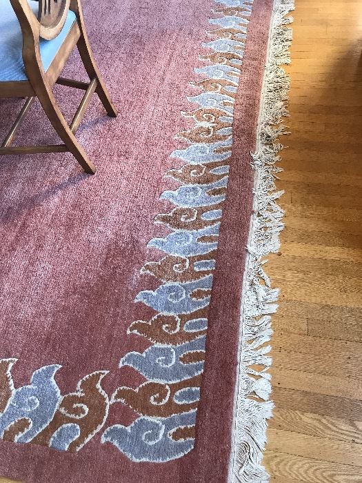 close up of detailing on rug