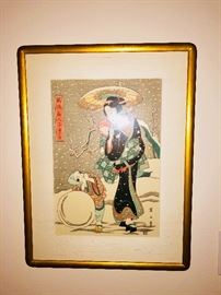 Asian inspired framed artwork 