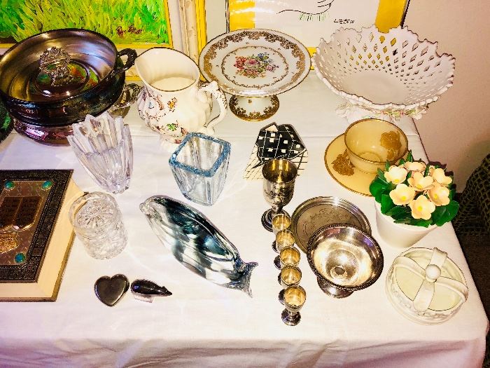sterling silver, pewter, glassware and porcelain treasures!