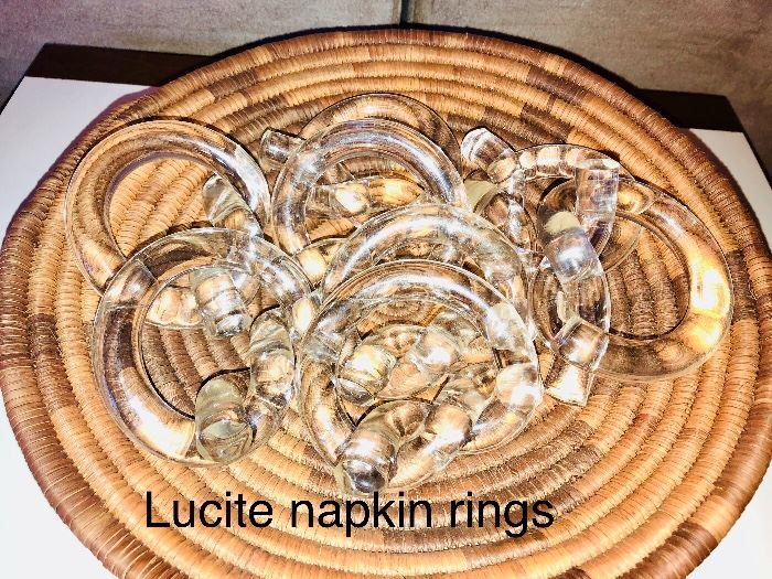 Lucite napkin rings 