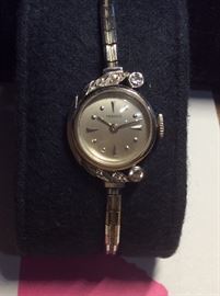 Tessco Ladies Vintage Watch; 14k and Diamonds