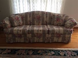 #2 sofa (2) Broyhill cream/khaki floral sofas 7ft $100 each $200.00 