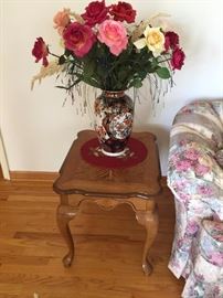 #6 table (2) wood inlay top end tables 26x20x21.5 $75 each $150.00 