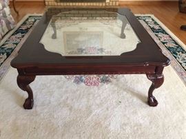 #4 table laminate and glass coffee table 39.5x49.5x16 $125.00