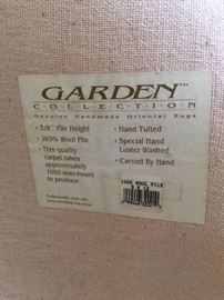 #1 rug floral rug 9x12 Garden Collection, machine made $150.00