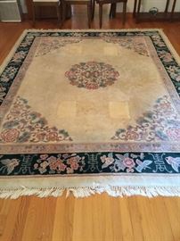 #11 rug Garden collection machine made rug, cream, green, mauve 8x12 $100.00