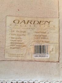 #11 rug Garden collection machine made rug, cream, green, mauve 8x12 $100.00
