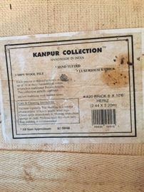 #12 Kanpur collection hand made rug, wool 8x10.5 $175.00