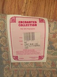 #15 blue, cream, rose 8x11 rug machine made $75.00