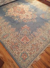 #15 blue, cream, rose 8x11 rug machine made $75.00