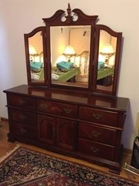 #24 Dresser with triple mirror 68x18x34 mirror 56x46 (2) $275 each $550.00