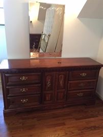 #53 Pine dresser 65.5x17.5x32.5 9 drawers (2) 125 each $250.00 #54 etched mirror 24x36 $45.00