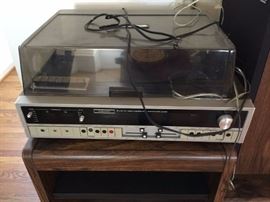 #49 laminate stereo cabinet 42.5x20x30 $45.00 
#50 Lafayette AM FM Stereo Cassette w turntable $75.00