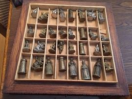 #63 Bronze/Pewter Medieval Chess Set $175.00