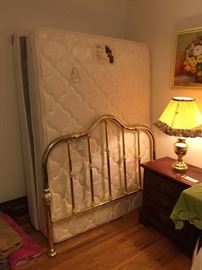 #22 bed natural sleep Chiro Classic full bed pillow top Matt/ Box $100.00 
#23 bed brass full headboard $150.00 
