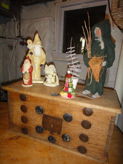 Antique Box, Custom Designed Santa Clauses