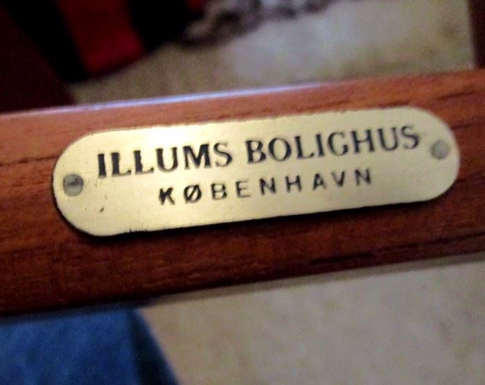 Illums Bolighus  Copenhagen label on dinning room furniture set--chairs, table and credenza