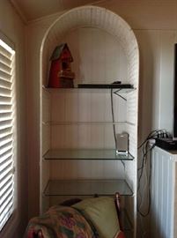 Wicker Etegere with glass shelves $ 180.00