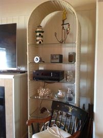 Wicker Etegere with glass shelves $ 180.00