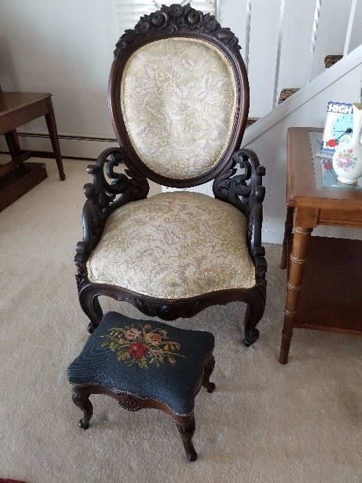 Victorian “Mrs.” Parlor chair, mahogany 