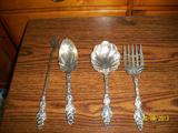 4 pieces of Mermod & Jaccard STERLING  salad forks and spoons.