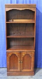 Lighted Bookcase / Shelving Unit with Bottom Cabinet, 30"W x 77"H x 16.5"D