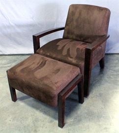 Sitcom Furniture Microfiber Armchair with Ottoman, 29"W x 31"H