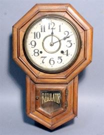 Regulator Octagon Wall Clock Made in Tokyo Japan, Includes Key, 12" x 19"