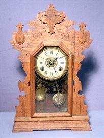 Antique Seth Thomas 8 Day Gingerbread Mantle Clock, Includes Key