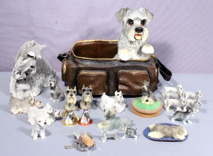 Schnauzer Figurines and Statues, Qty 23