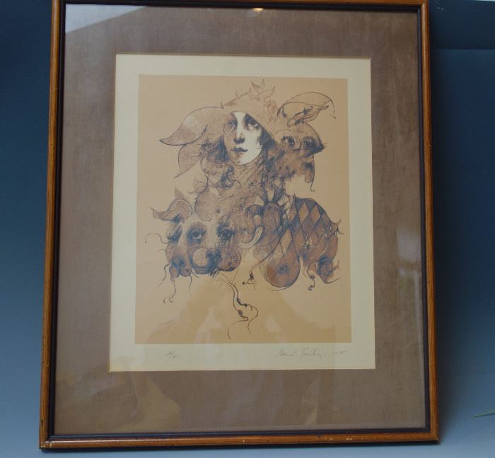 SIGNED AND DATED RAMON SANTIAGO  LITHOGRAPH