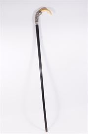 Lot 26: Cane with Silver & Bone Handle