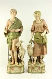 Lot 35: Pair Royal Dux Figures