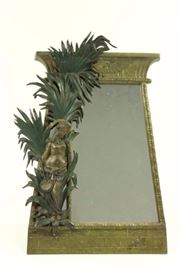 Lot 335: Bronze Egyptian Revival Table Mirror