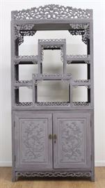 Lot 519: Chinese Hardwood Cabinet with Washed Finish