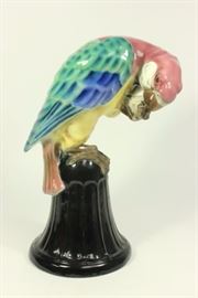 Lot 585: Art Deco Goldscheider Ceramic Parrot