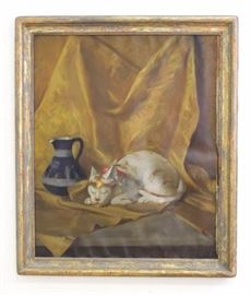Lot 1044: L.M. Graham, Still Life with Cat