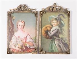 Lot 1060: 2 Portrait Watercolors