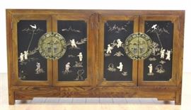 Lot 1090: Chinese Modern Chinoiserie 4-Door Sideboard