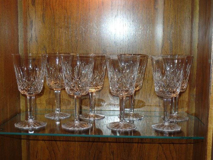 8 - Waterford crystal wine glasses