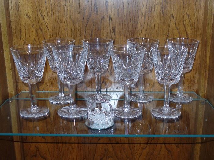 8 - Waterford crystal wine glasses