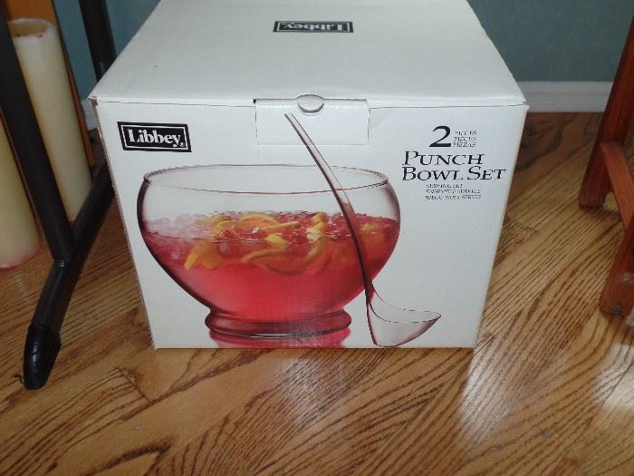 Libbey punch bowl set