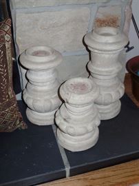 3 large candle holders