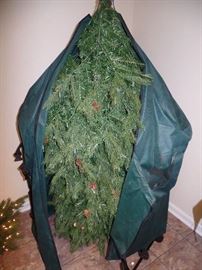 Frontgate fold up pre-lite Christmas tree w/stoarge bag on wheels