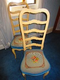 Pair of French-style Ladderback Chairs